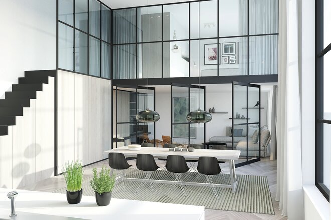 Portes de loft en aluminium