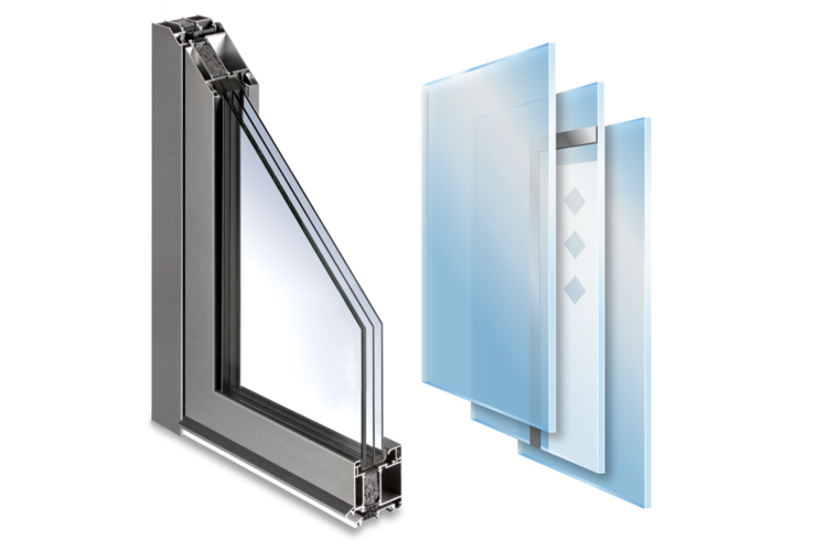 Triple glazing thermal insulation