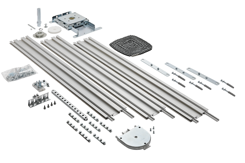 3-part rail unit